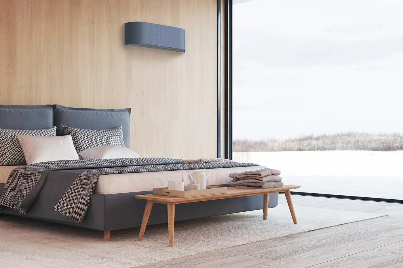 Alfaklima.cz - Toshiba Haori - designová klimatizace s látkovým potahem Bluishgray